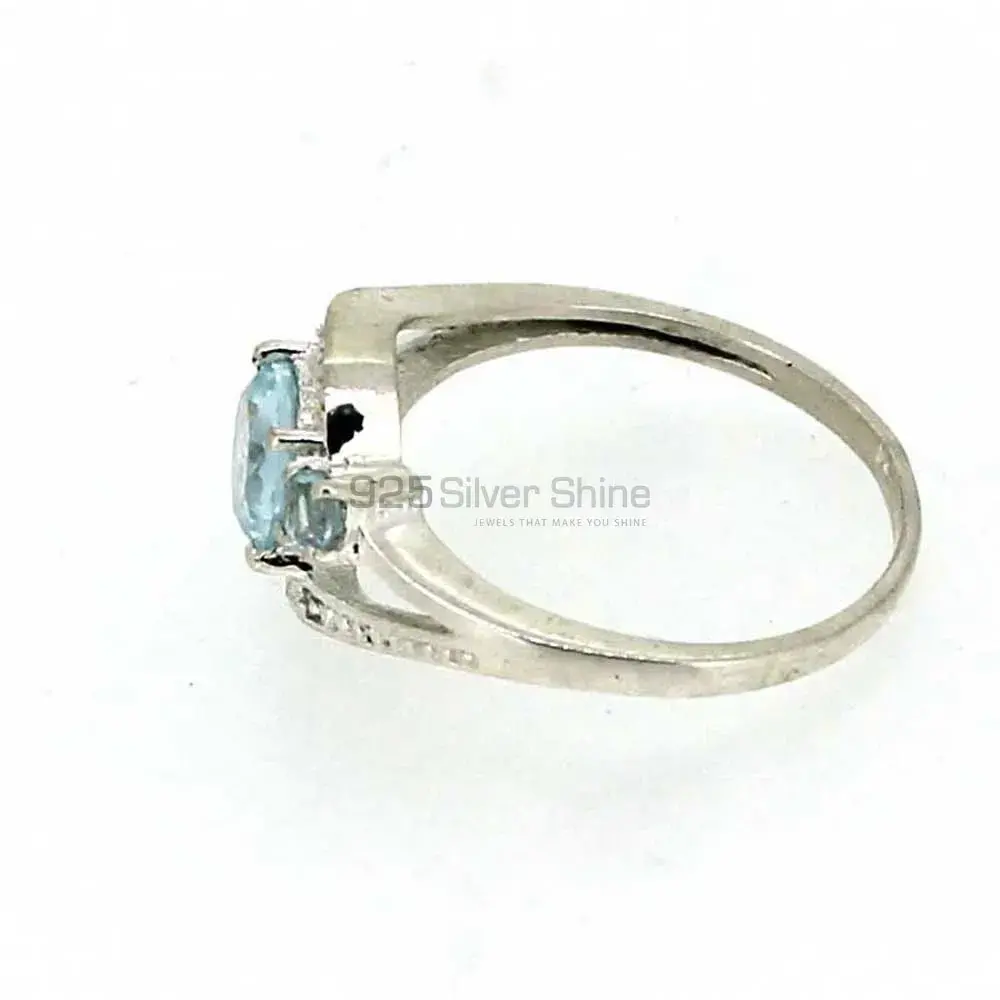 Stunning Blue Topaz Semi Precious Gemstone Ring In 925 Silver 925SR052-1_2