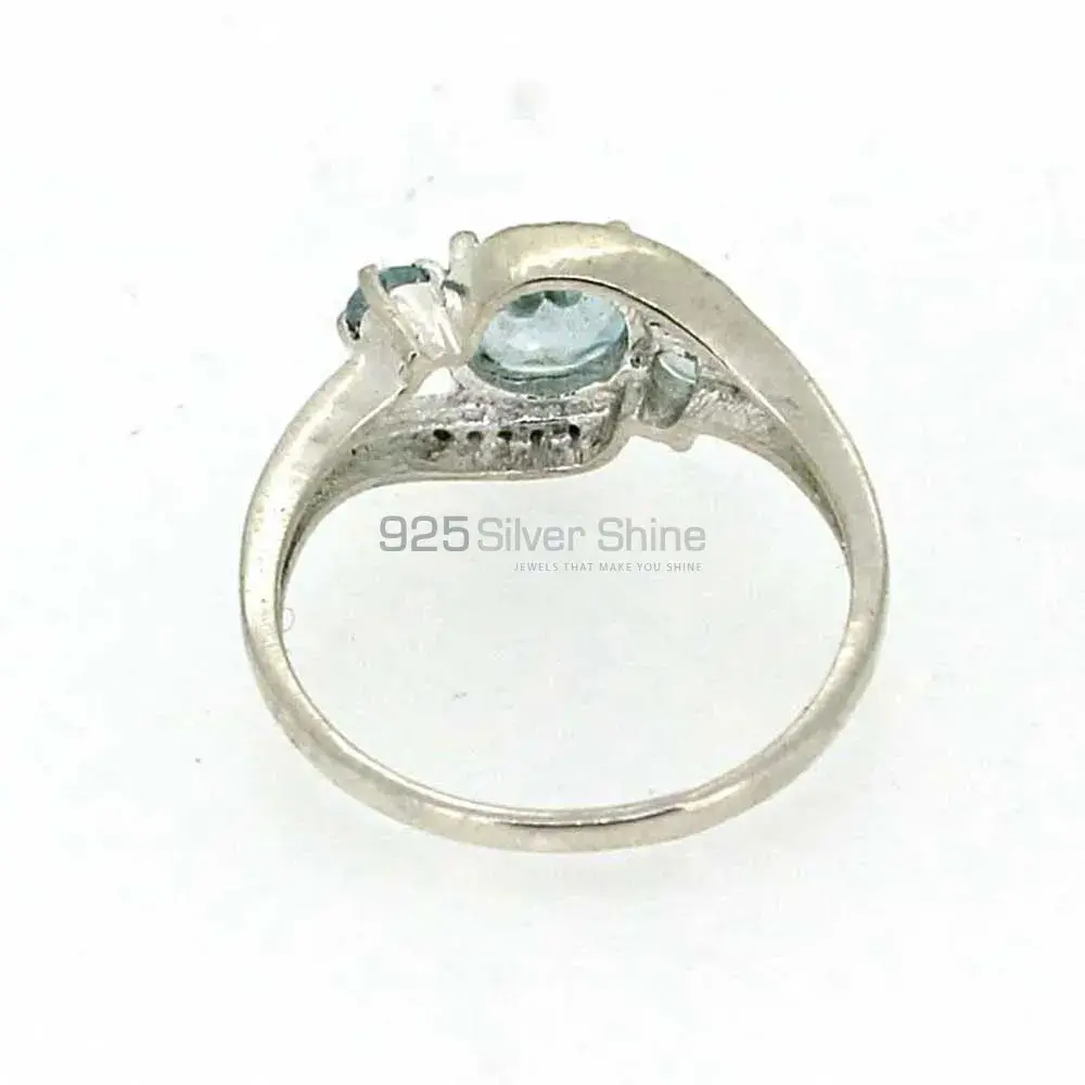 Stunning Blue Topaz Semi Precious Gemstone Ring In 925 Silver 925SR052-1_3