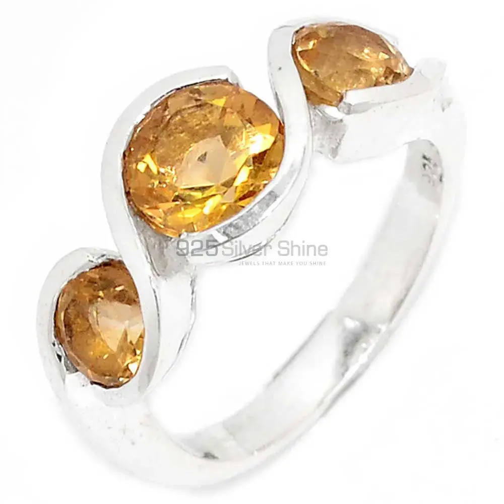 Stunning Citrine Semi Precious Gemstone Ring In 925 Solid Silver 925SR082-4