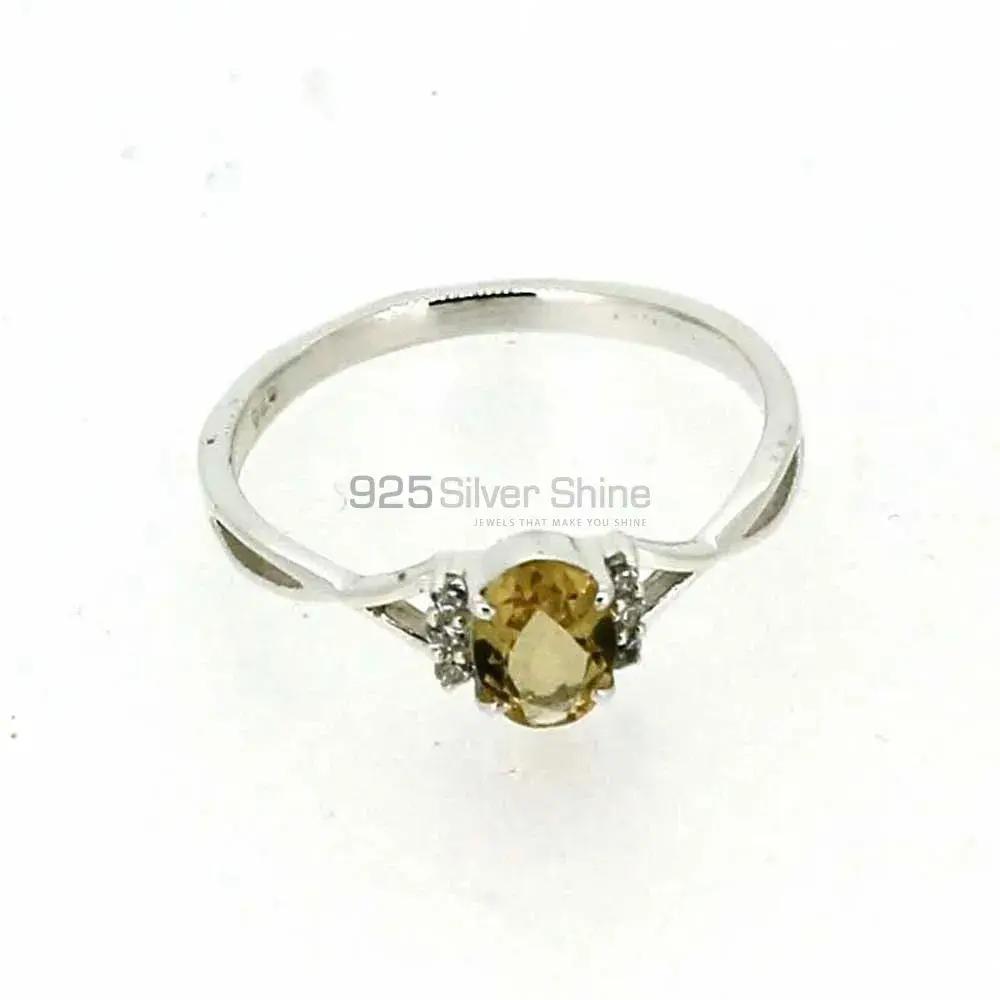 Citrine Oval Stone Sterling Silver Rings 925SR051-1_0