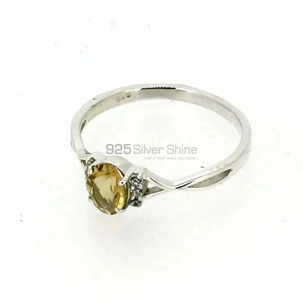 Citrine Oval Stone Sterling Silver Rings 925SR051-1_0