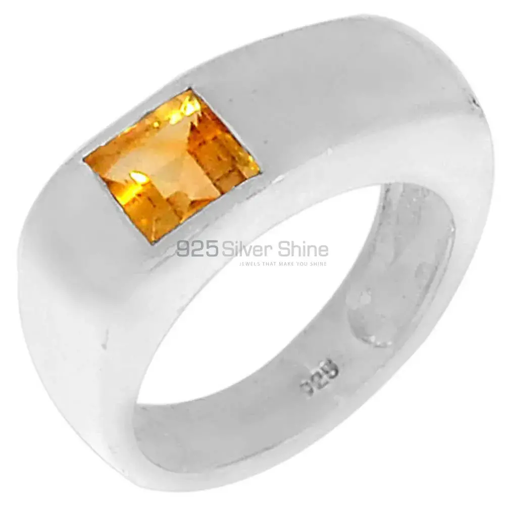 Square Cut Citrine Sterling Silver Rings 925SR098-5