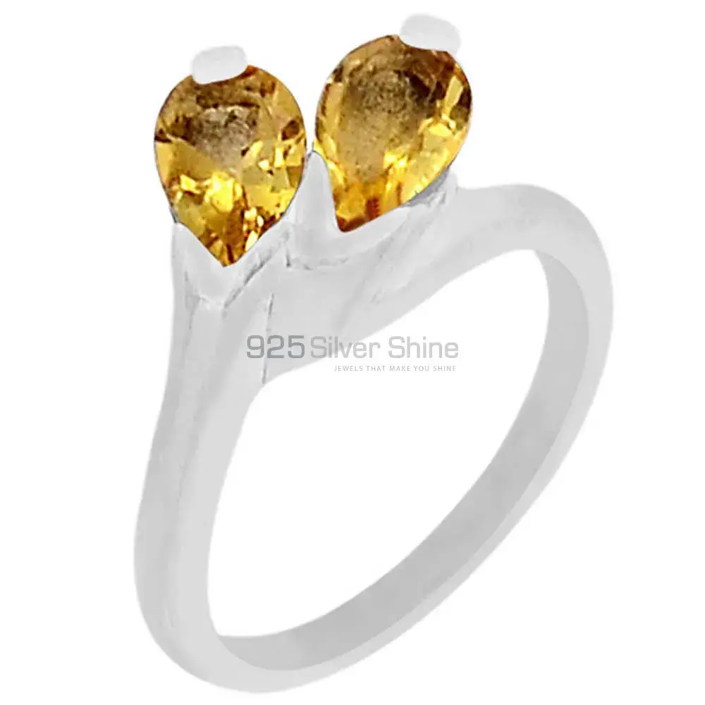 Stunning Citrine Semi Precious Gemstone Ring In Sterling Silver 925SR069-4