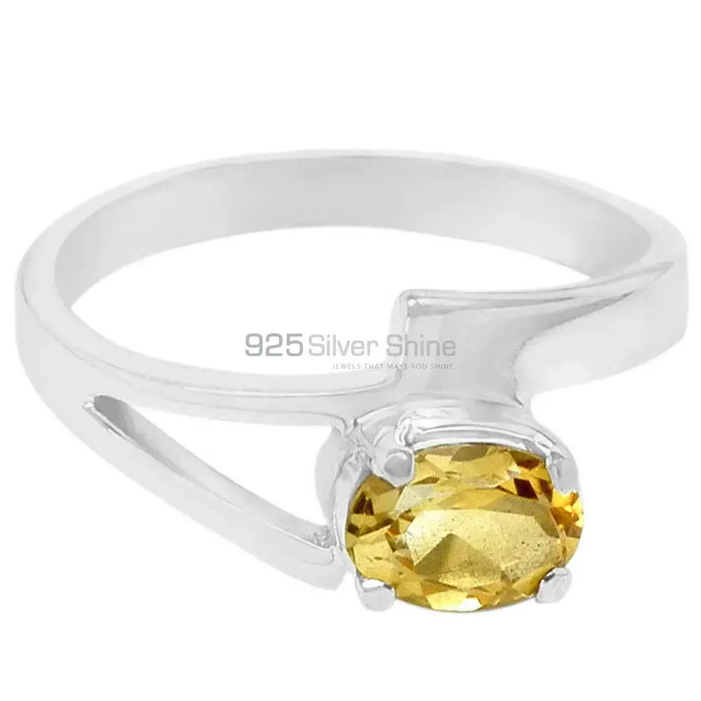 Sterling Silver Citrine Oval Cut Stone Rings 925SR088-6