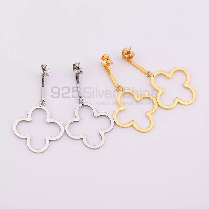 Stunning Clover Dangle Minimalist Earring In 925 Sterling Silver CFME29_1