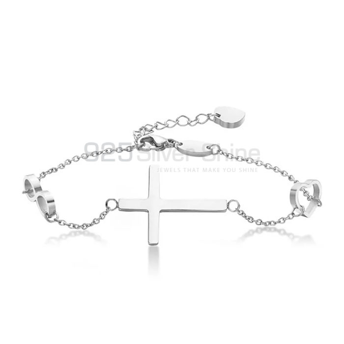 Stunning Cross Minimalist Adjustable Bracelet In Sterling Silver CRMB51