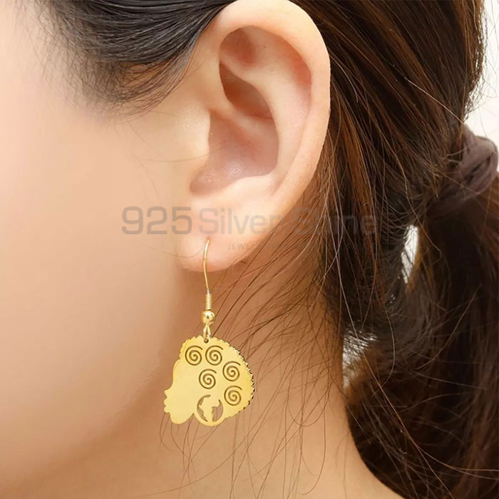 Stunning Face Dangle Earring In 925 Sterling Silver FCME98_1