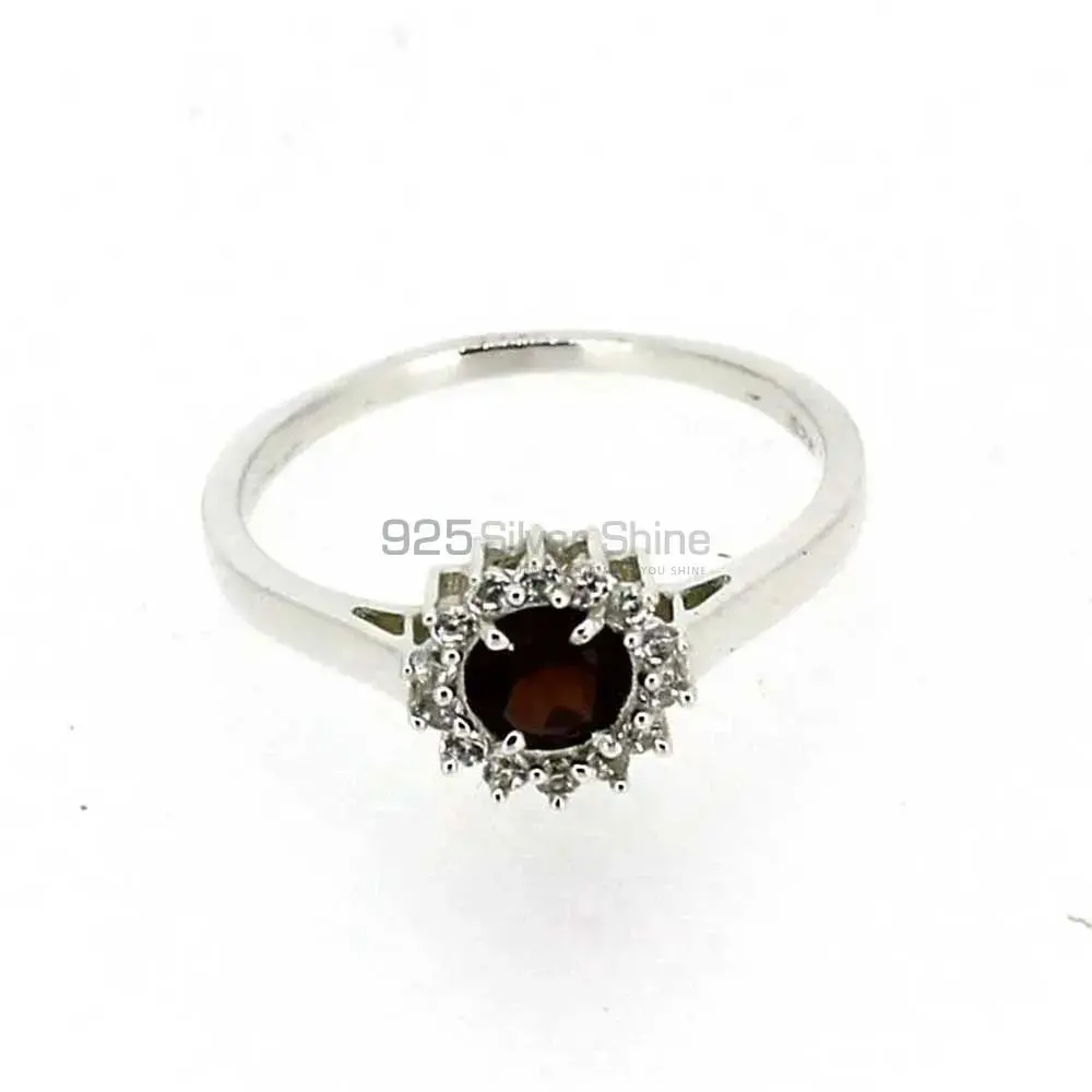 Sterling Silver Garnet Gemstone Anniversary Rings 925SR050-1_0