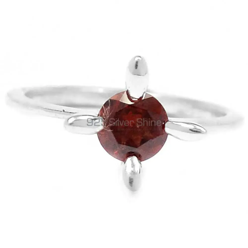 Natural Garnet Birthstone Sterling Silver Rings 925SR095-4