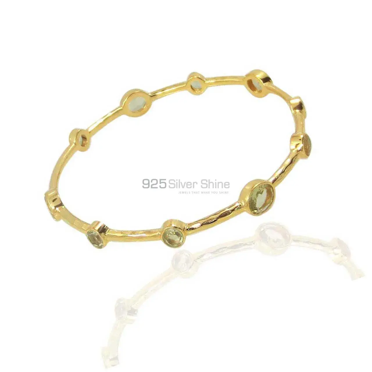 Stunning Green Amethyst Gemstone Handmade Bracelet In 925 Silver Gold Plated 925SSB8_0