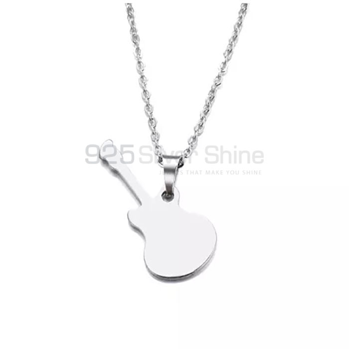 Stunning Guitar Music Players Charm Necklace In Sterling Silver MSMN423