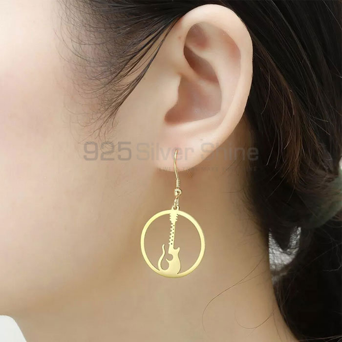 Stunning Guitar Players Music Circle Dangle Earring MSME413_1