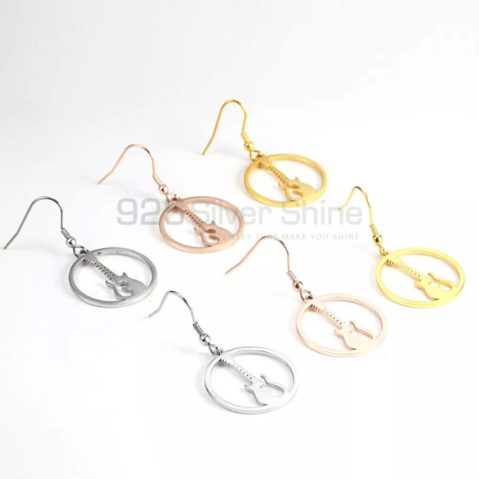 Stunning Guitar Players Music Circle Dangle Earring MSME413_3