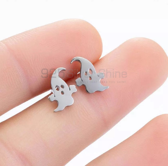 Stunning Halloween Minimalist Stud Earring In Sterling Silver HOME325_2