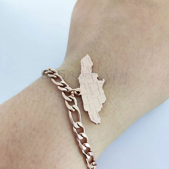Stunning Jamaica With City Name Chain Bracelet In Silver MPMB352_2
