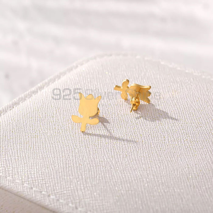 Stunning Minimalist Flower 925 Sterling Silver Stud Earring FWME205
