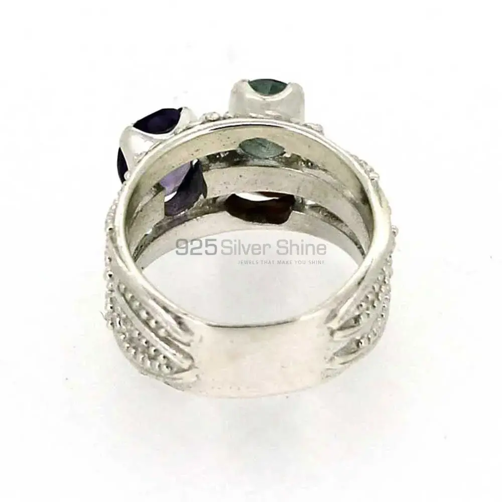 Stunning Multi Stone Gemstone Designer Ring In Sterling Silver 925SR039_2