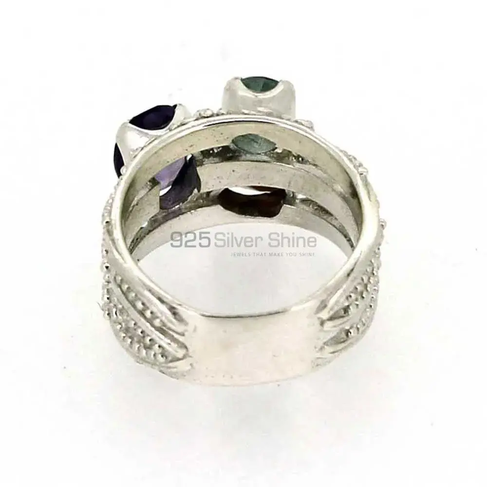 Stunning Multi Stone Gemstone Ring In Sterling Silver 925SR039_2