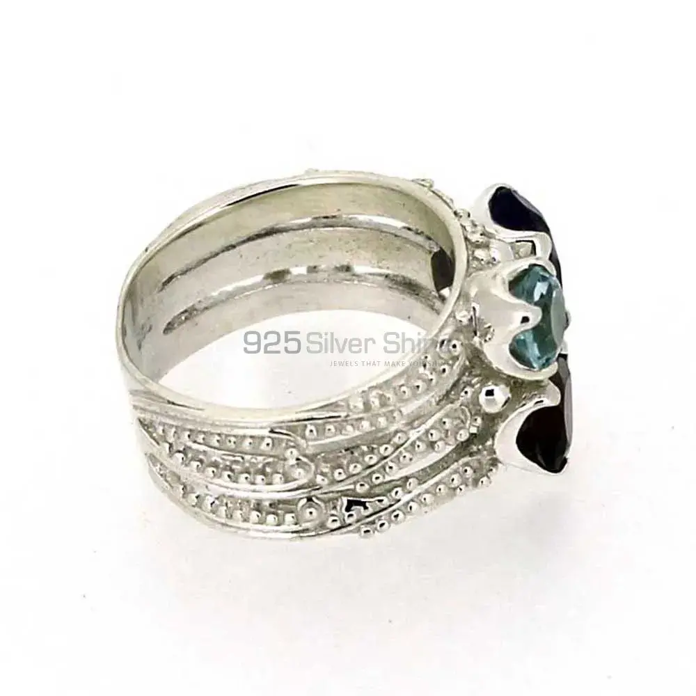 Stunning Multi Stone Gemstone Designer Ring In Sterling Silver 925SR039_3