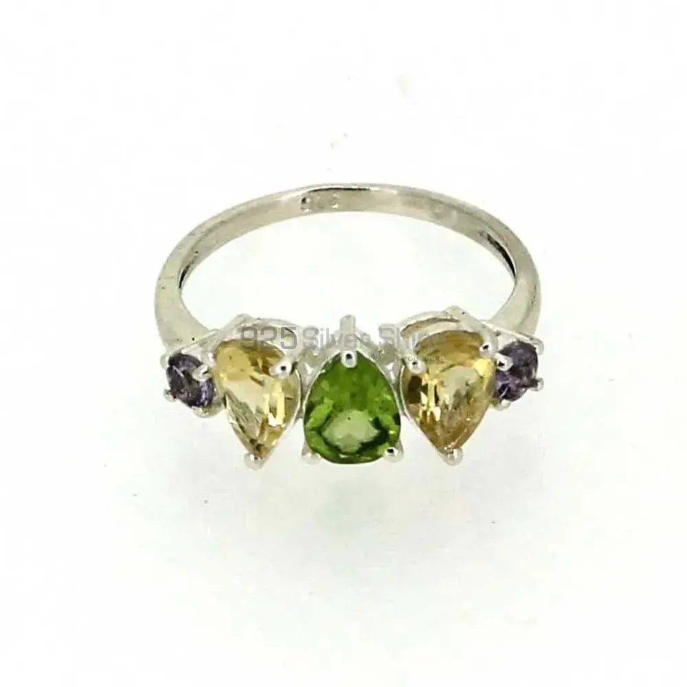 Stunning Multi Stone Gemstone Handmade Ring In Sterling Silver 925SR03-3