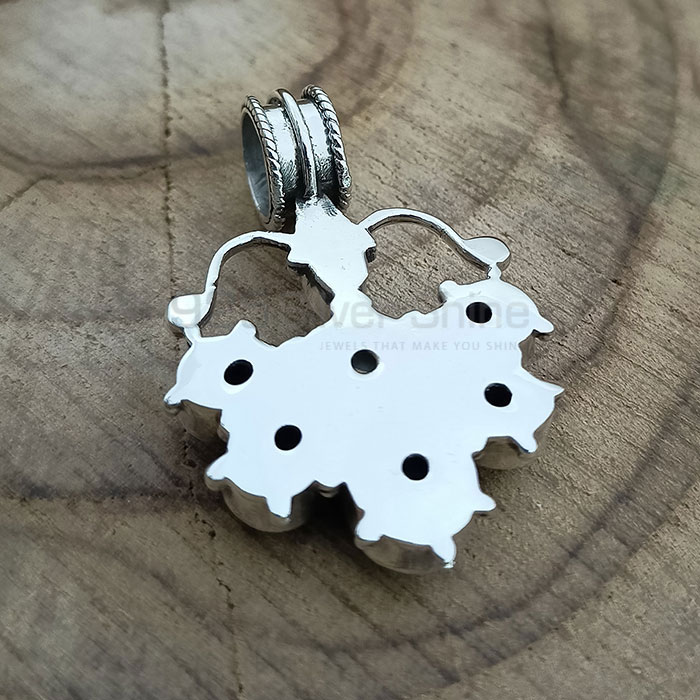 Stunning Multi Stone Pendant In Sterling Silver Jewelry 925NSP21_1