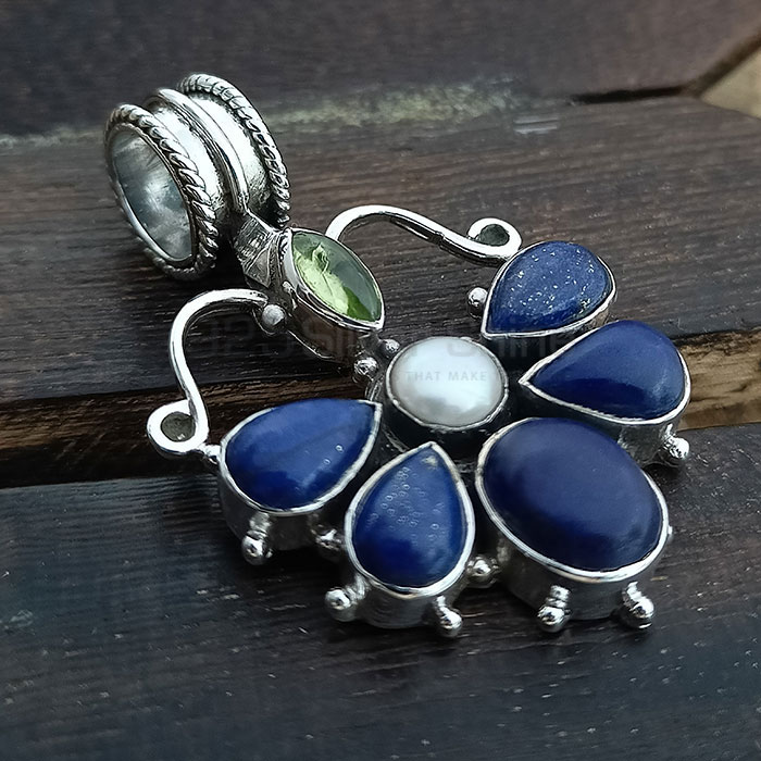 Stunning Multi Stone Pendant In Sterling Silver Jewelry 925NSP21_2