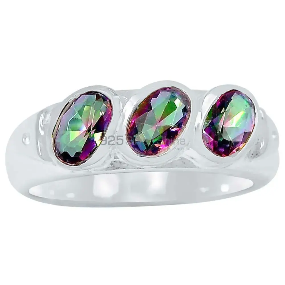 Stunning Mystic Topaz Semi Precious Gemstone Ring In Solid Silver 925SR079-3