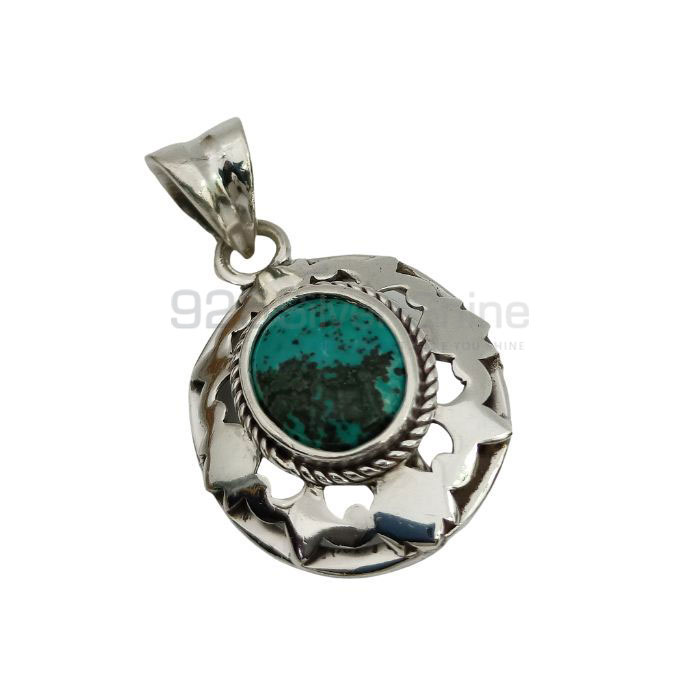 Stunning Natural Turquoise Gemstone Pendant In Sterling Silver 925NSP30