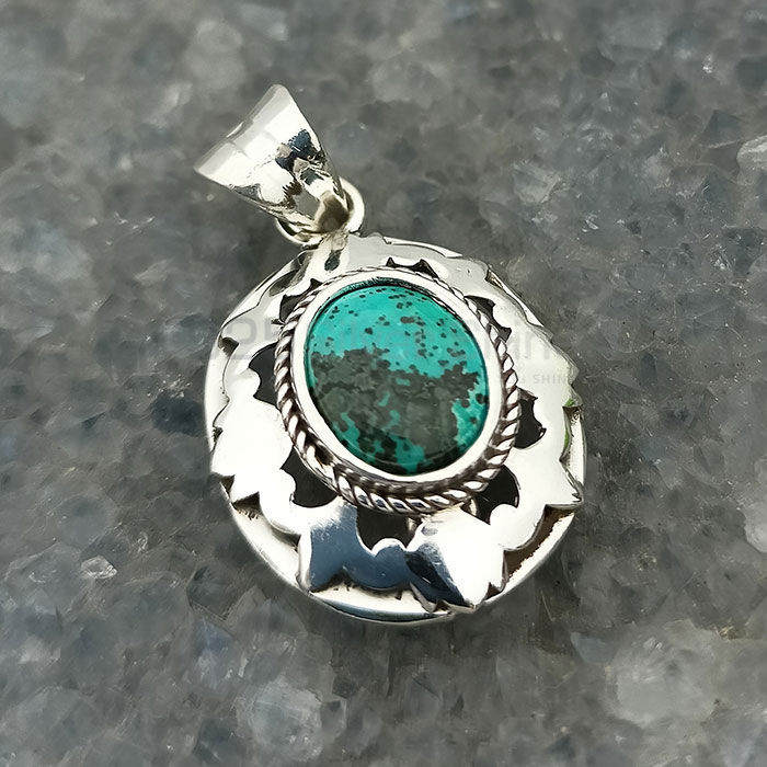 Stunning Natural Turquoise Gemstone Pendant In Sterling Silver 925NSP30_3
