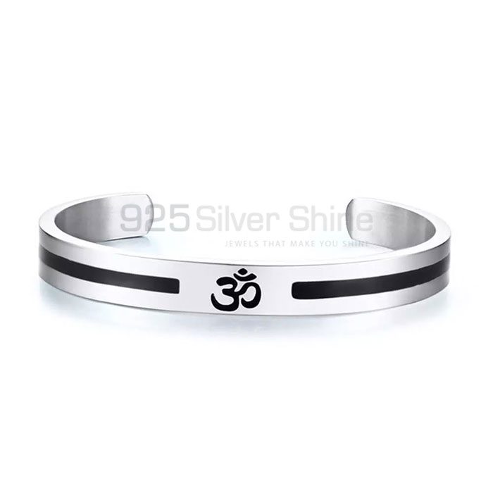 Stunning Om Symbol Buddha Namaste Cuff Bangle In 925 Silver SMMB543