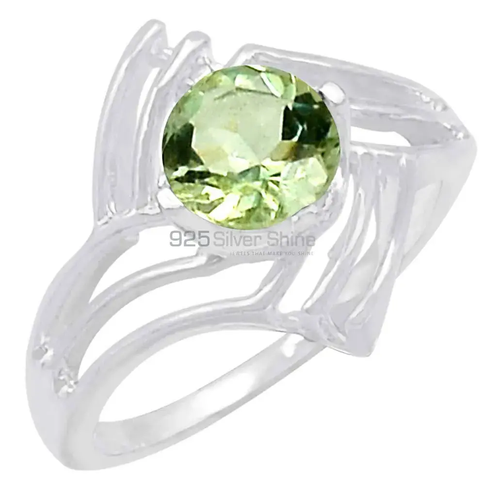 Peridot August Birthstone Sterling Silver Rings 925SR060-2