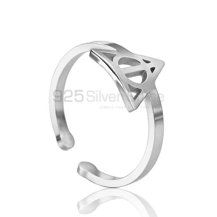 Stunning Potter Deathly Symbol Adjustable Ring In 925 Silver SMMR581