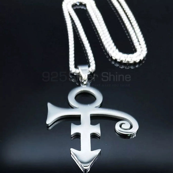 Stunning Prince Symbol Minimalist Necklace In Sterling Silver SMMN561_2