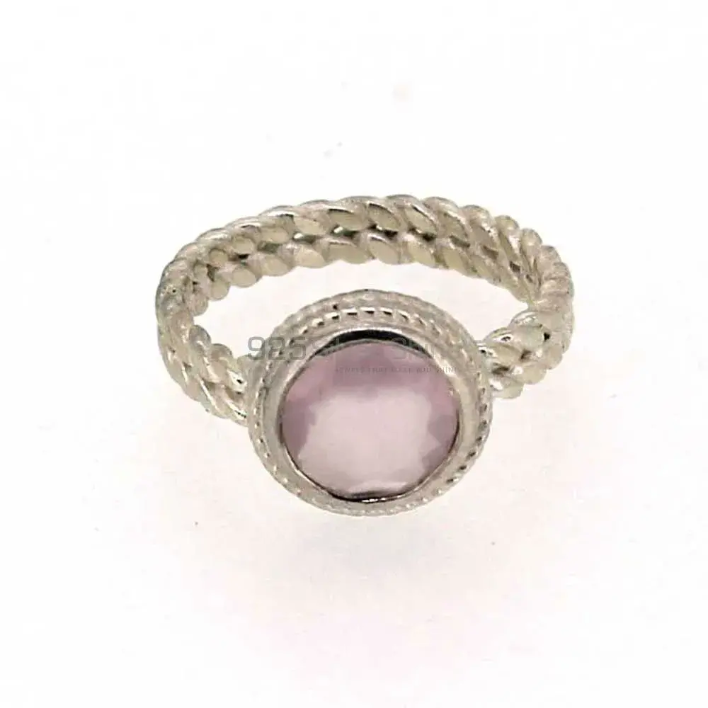 Stunning Rose Quartz Semi Precious Gemstone Ring In 925 Silver 925SR015