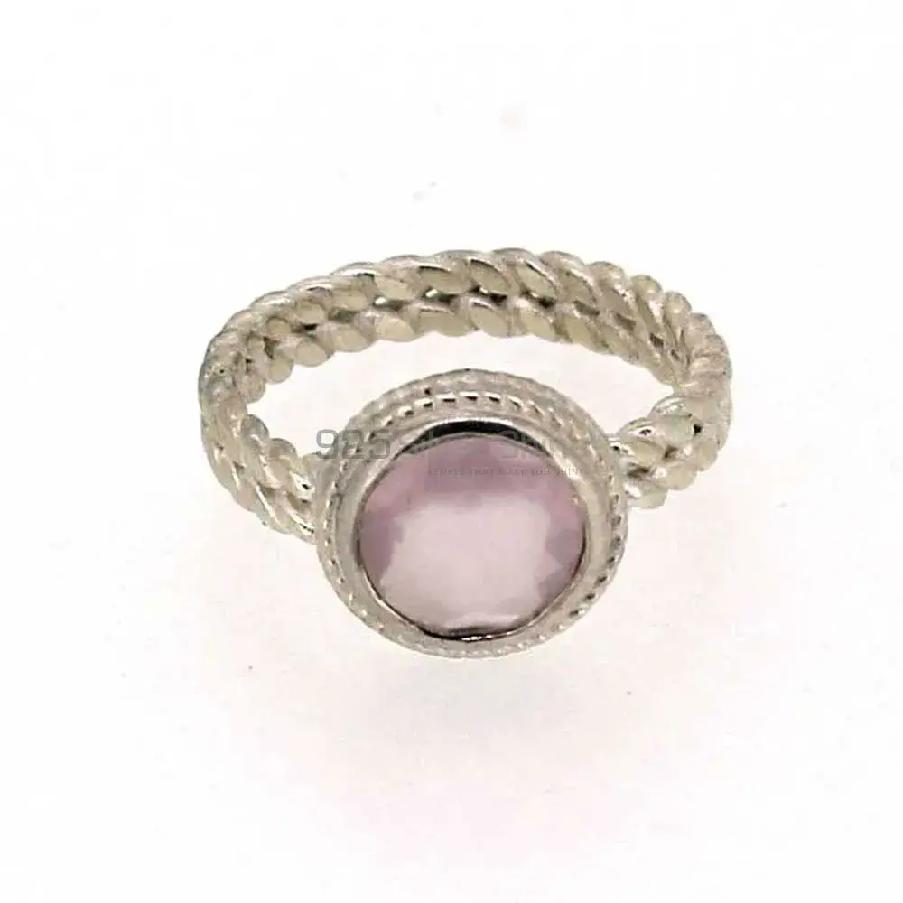 Stunning Rose Quartz Semi Precious Gemstone Ring In 925 Silver 925SR015_0