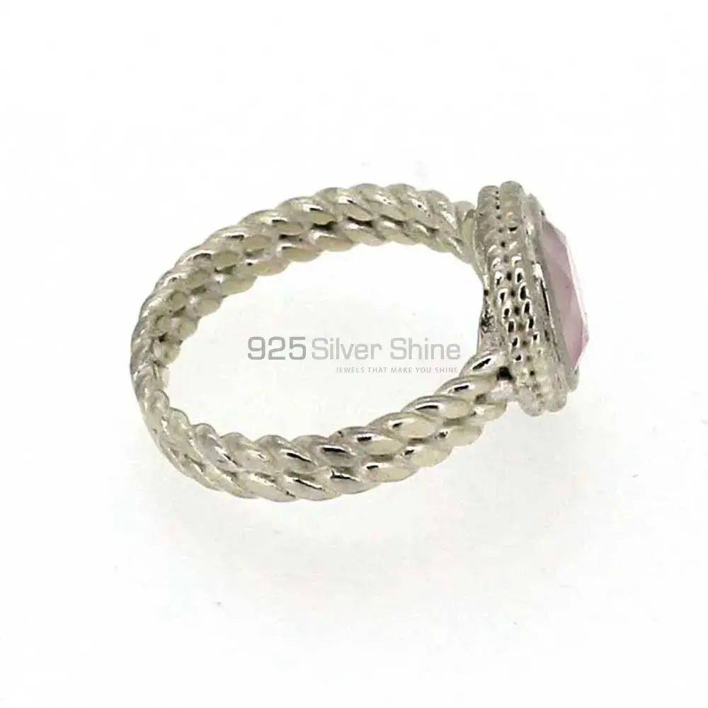 Stunning Rose Quartz Semi Precious Gemstone Ring In 925 Silver 925SR015_1