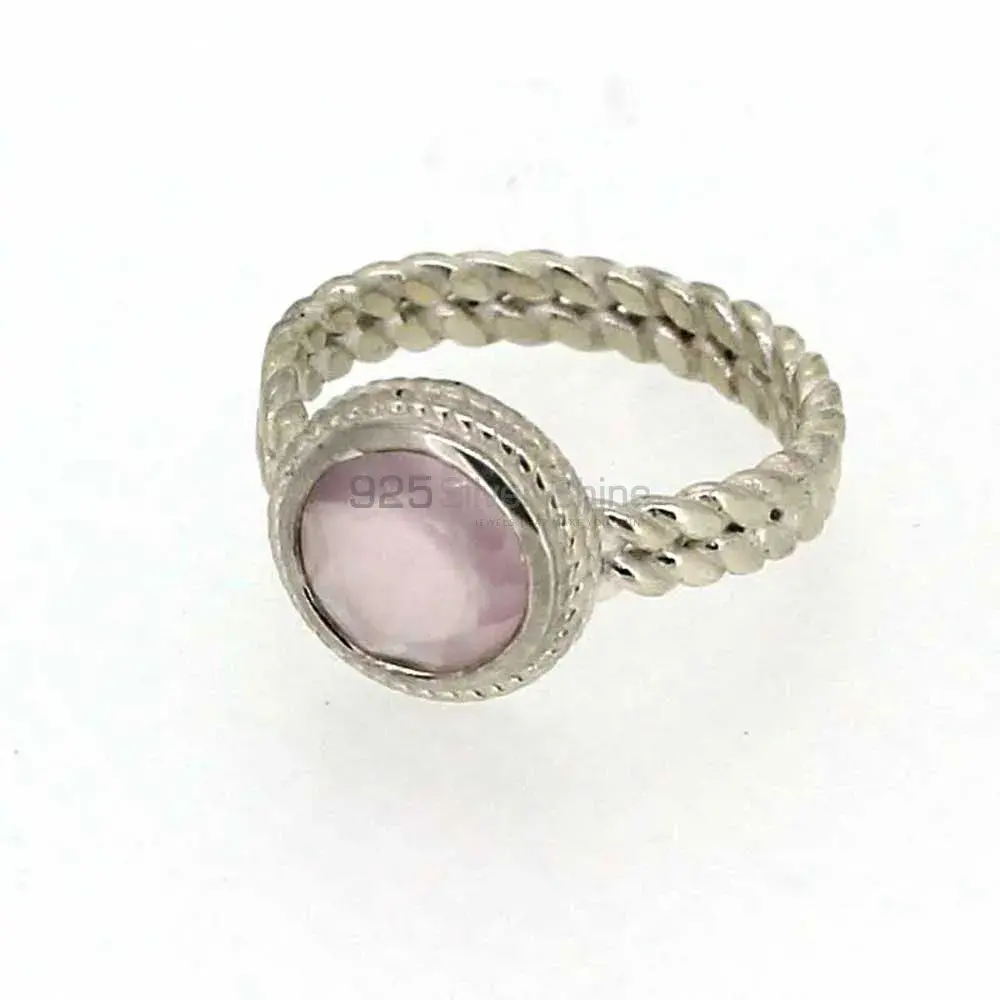 Stunning Rose Quartz Semi Precious Gemstone Ring In 925 Silver 925SR015_2