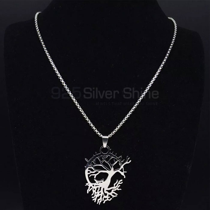 Stunning Silver Handmade Life Of Tree Necklace For Yoga TLMN608_1