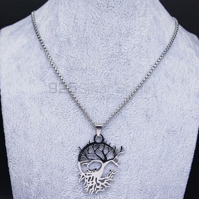 Stunning Silver Handmade Life Of Tree Necklace For Yoga TLMN608_2