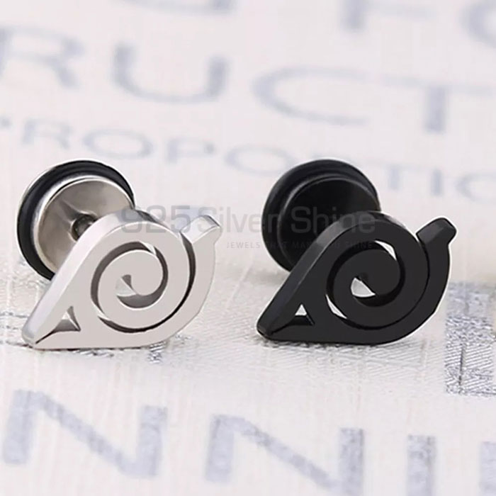 Stunning Silver Map Naruto Anime Stud Earring In Sterling Silver MPME357_1