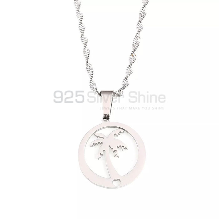 Stunning Single Palm Tree Necklace In Sterling Silver TOLMN594