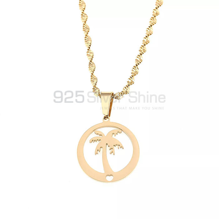 Stunning Single Palm Tree Necklace In Sterling Silver TOLMN594_0