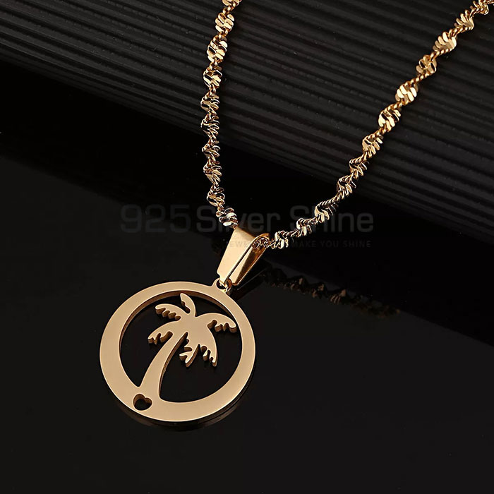 Stunning Single Palm Tree Necklace In Sterling Silver TOLMN594_1