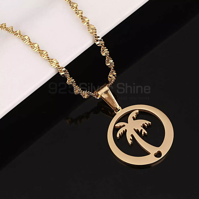 Stunning Single Palm Tree Necklace In Sterling Silver TOLMN594_2