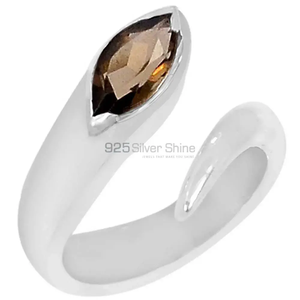 Stunning Smoky Quartz Gemstone Designer Ring In 925 Silver 925SR066-1