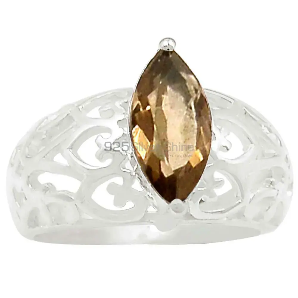 Stunning Smoky Quartz Gemstone Handmade Ring In Solid Silver 925SR078-1