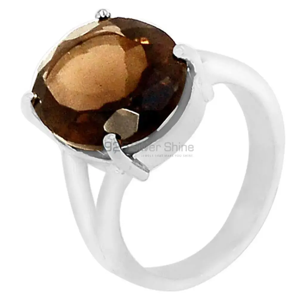 Stunning Smoky Quartz Gemstone Ring In 925 Solid Silver 925SR061-1