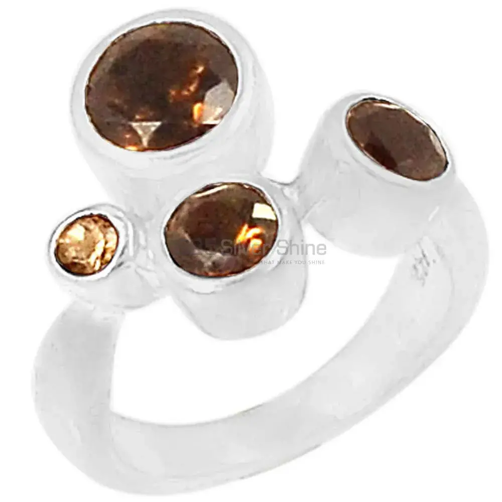 Stunning Smoky Quartz Gemstone Ring In 925 Sterling Silver 925SR075-1