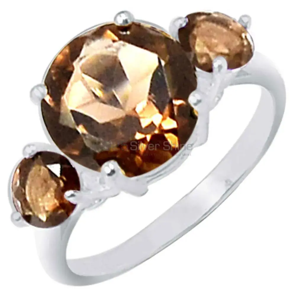 Stunning Smoky Quartz Gemstone Ring In Solid Silver 925SR056