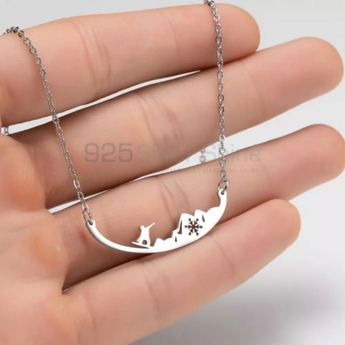 Stunning Sport Snowboard Necklace In Sterling Silver SNMN451_3